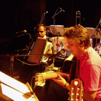 Flamenko gitarcısı Adrian Alvarado ile ses provasında, Sao Paulo 2005