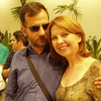 Sırp şarkıcı Biljana Kristic ile konser sonrası... Sao Paulo, 28 Ağustos 2005.